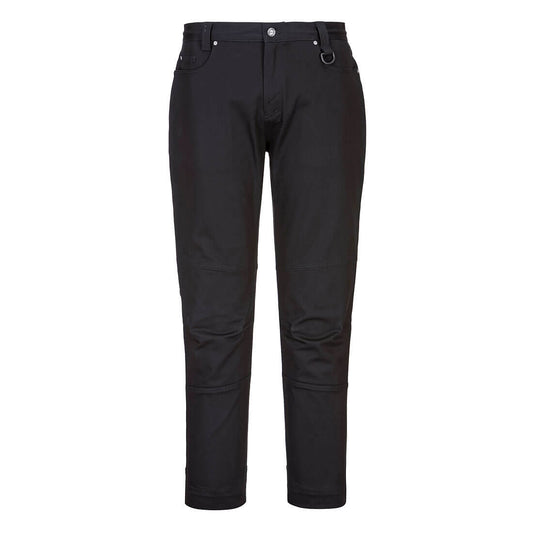 Portwest KX3 Stretch Slim Fit Work Pants in Black