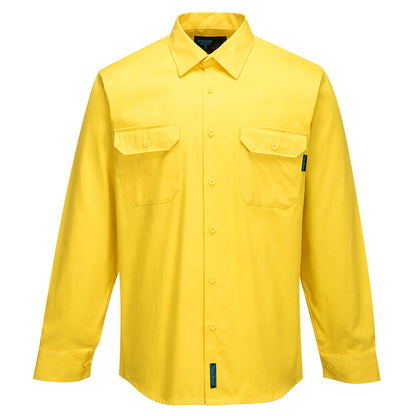 Portwest Hi-Vis Regular Weight Long Sleeve Shirt in Yellow