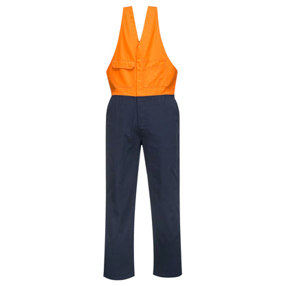 Portwest Regular Weight Action Back Overalls in Orange/Navy