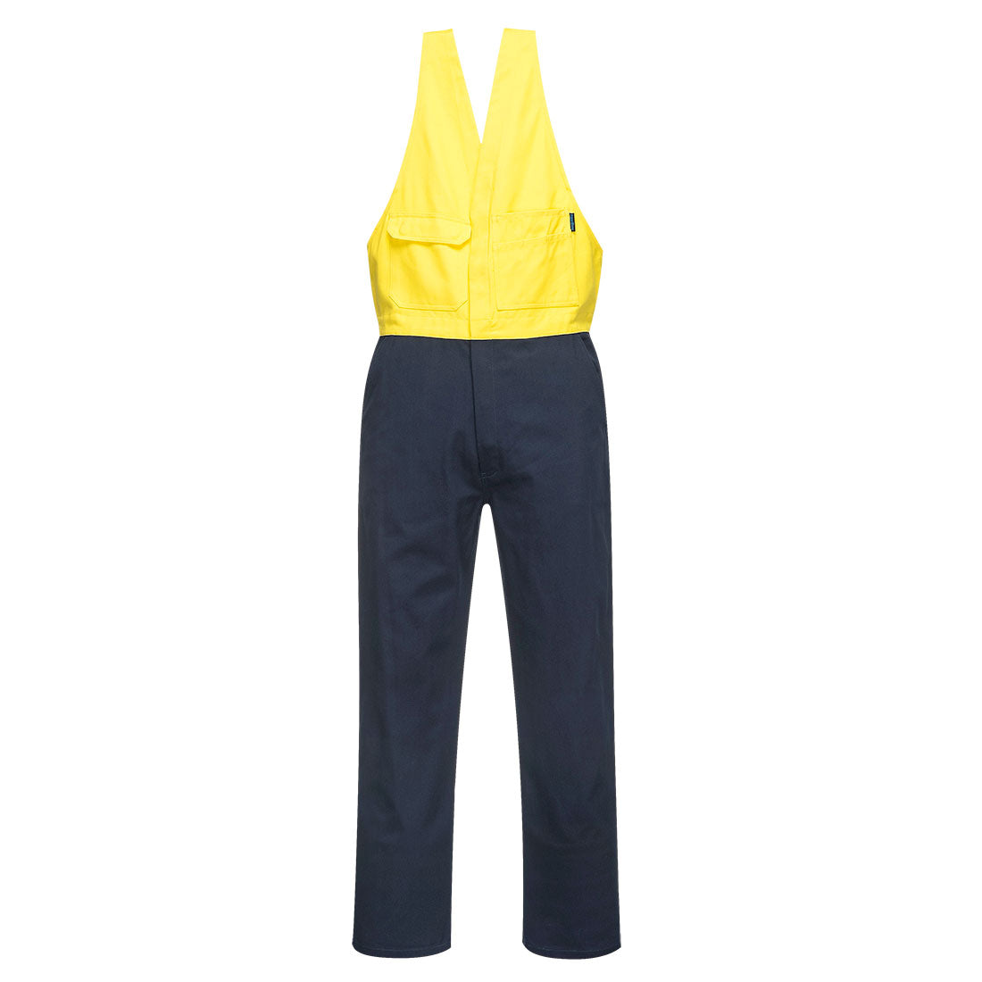 Portwest Regular Weight Action Back Overalls in Yellow/Navy