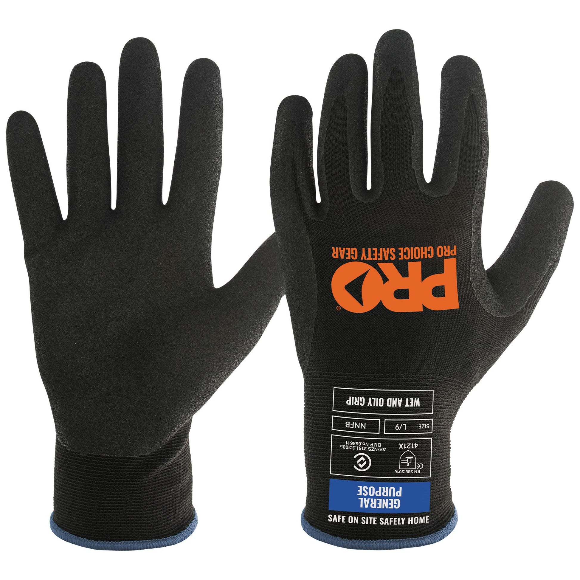 Pro Choice Safety Gear Assassin Nitrile Grip Glove Black