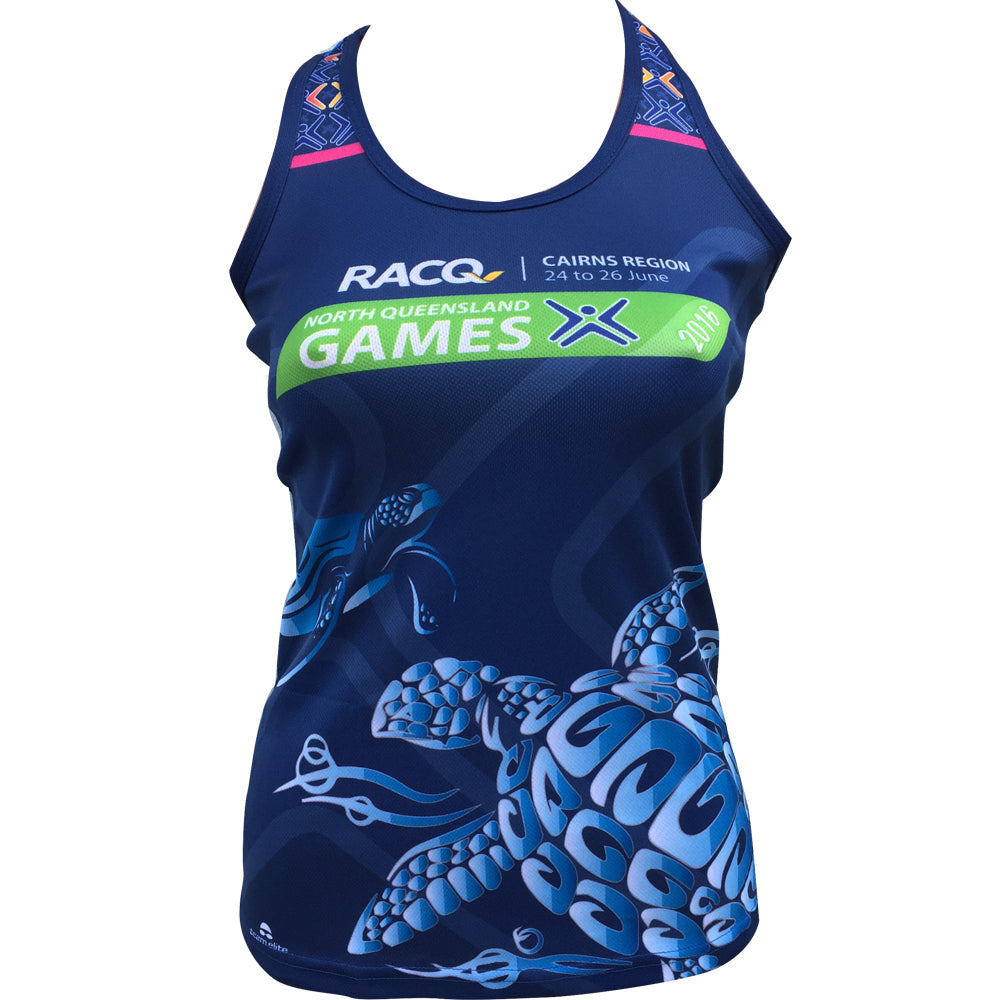 Custom sublimated singlet, front view