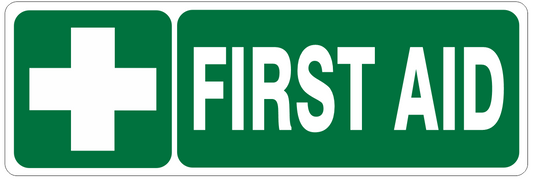 Max Global Products P307 First Aid Label Sign, Vinyl, 300 x 100mm