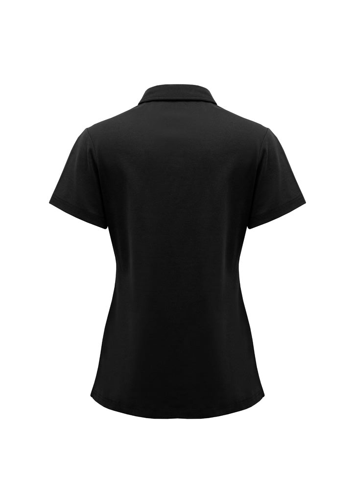 BizCollection P515LS Womens Lotus Short Sleeve Polo - Black