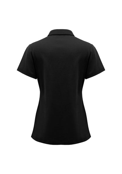 BizCollection P515LS Womens Lotus Short Sleeve Polo - Black