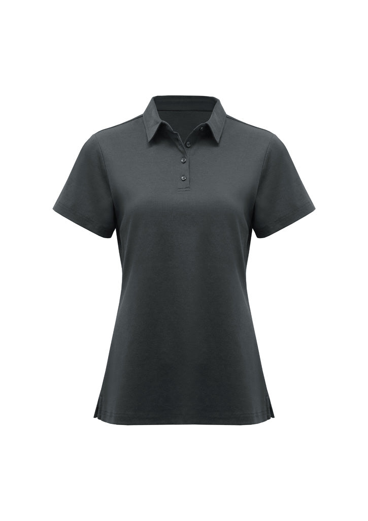BizCollection P515LS Womens Lotus Short Sleeve Polo - Charcoal