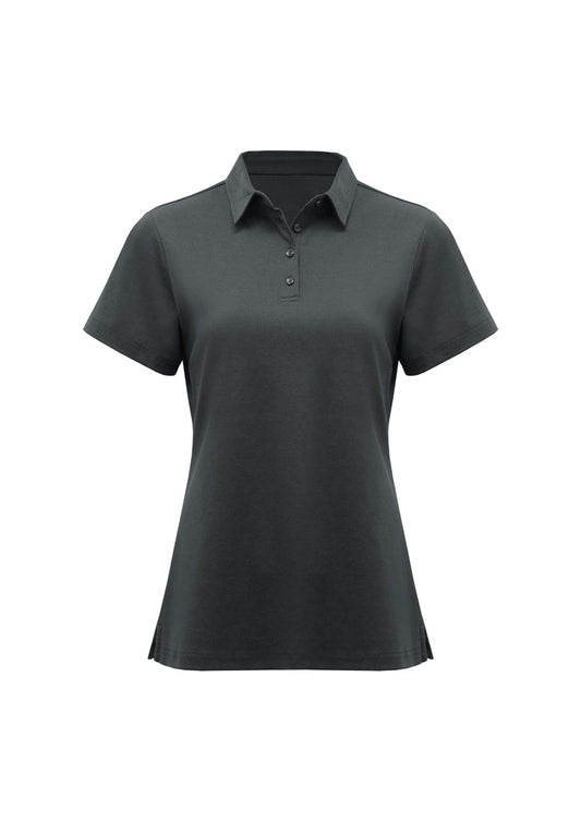 BizCollection P515LS Womens Lotus Short Sleeve Polo - Charcoal