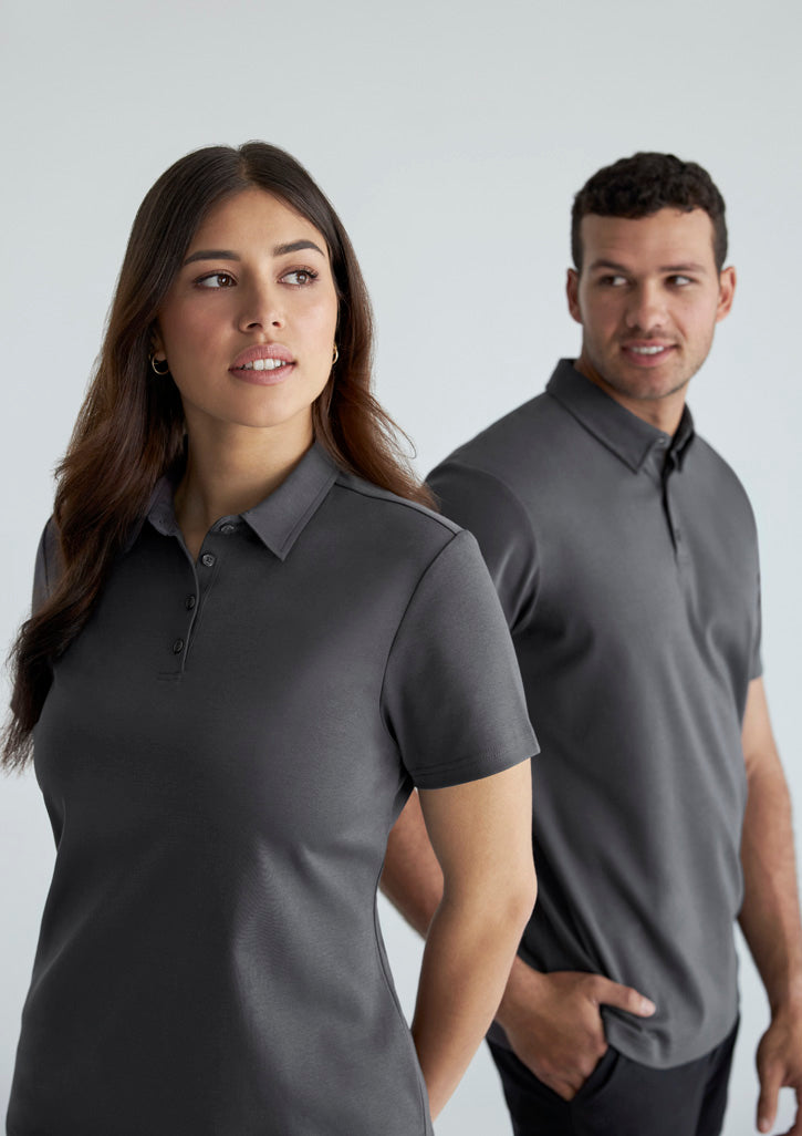 BizCollection P515LS Womens Lotus Short Sleeve Polo - Charcoal