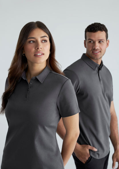 BizCollection P515LS Womens Lotus Short Sleeve Polo - Charcoal