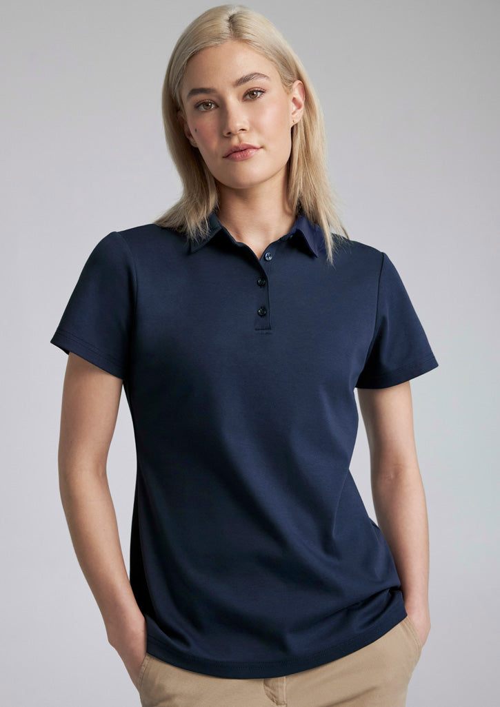 BizCollection P515LS Womens Lotus Short Sleeve Polo - Navy