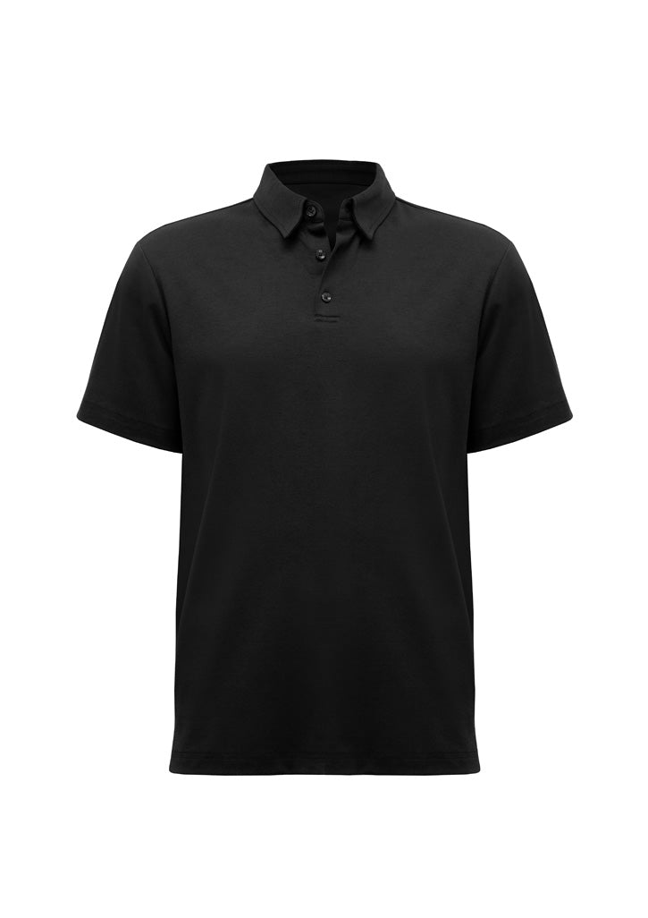 BizCollection P515MS Mens Lotus Short Sleeve Polo - Black