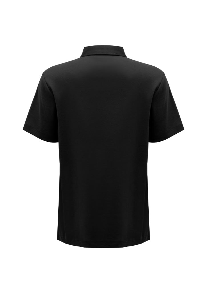 BizCollection P515MS Mens Lotus Short Sleeve Polo - Black