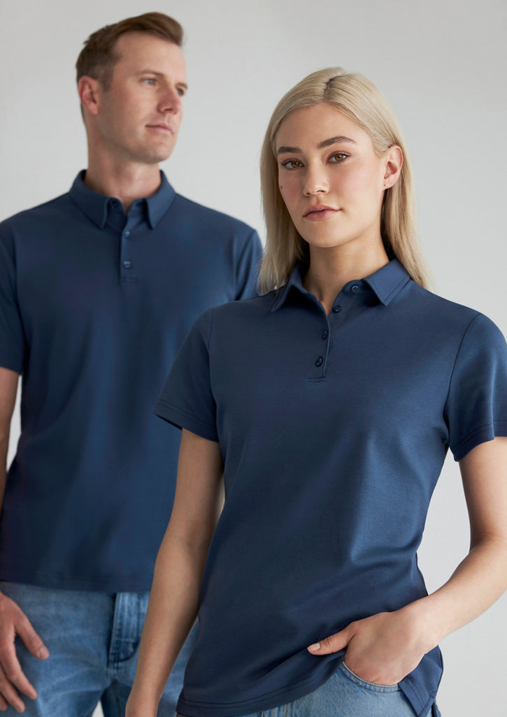 BizCollection P515MS Mens Lotus Short Sleeve Polo - Mineral Blue