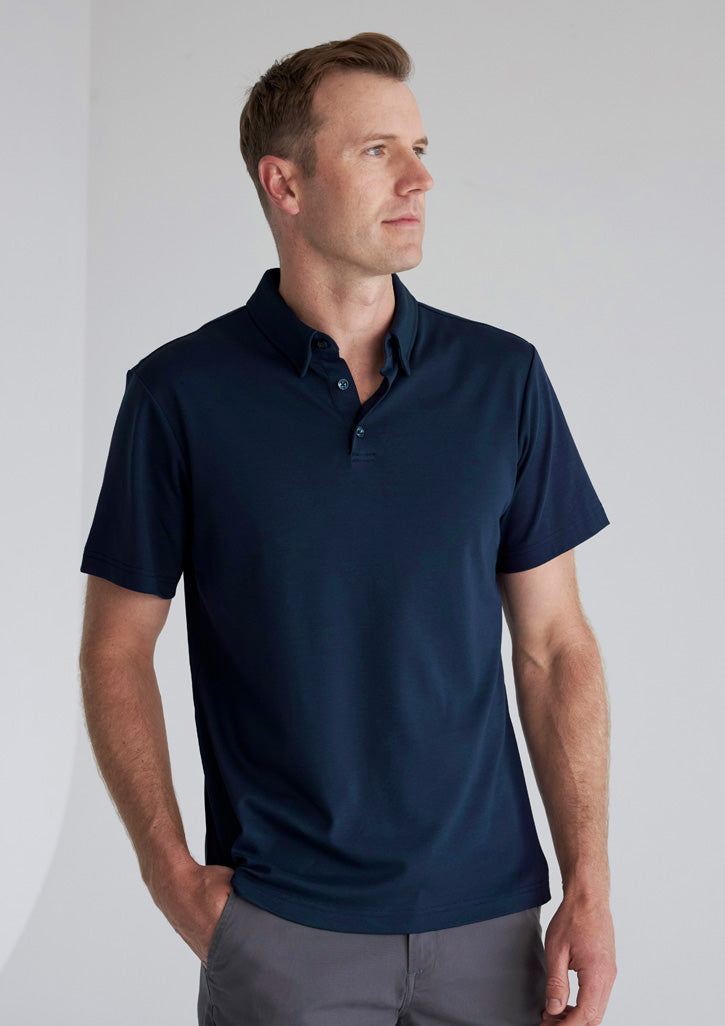 BizCollection P515MS Mens Lotus Short Sleeve Polo - Navy
