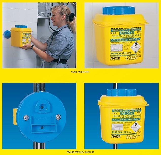 AMCOR PR5000 Sharps Container Sharpak Wall Bracket to Suit 35 60 120 220