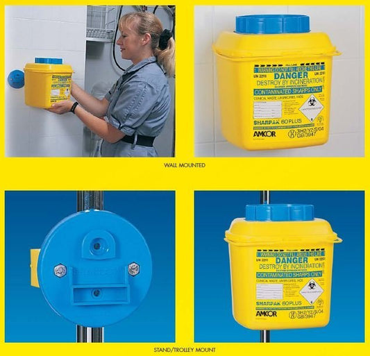 AMCOR PR5000 Sharps Container Sharpak Wall Bracket to Suit 35 60 120 220