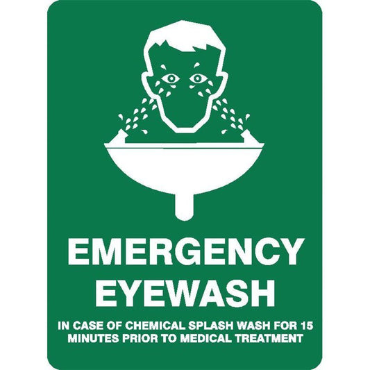 Pratt Safety PS3BP Emergency Eye Wash Sign, Plastic, 225 x 300mm