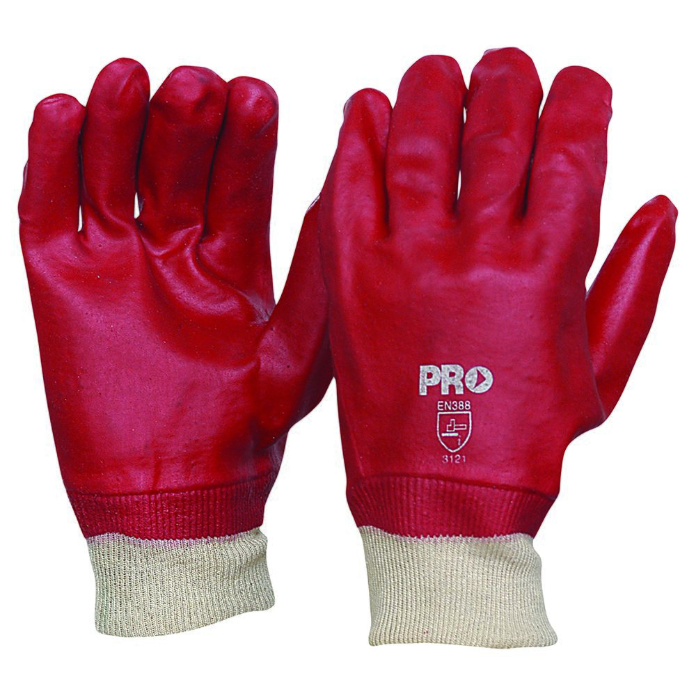 Pro Choice Safety Gear 27cm Red PVC / Knit Wrist Gloves Large