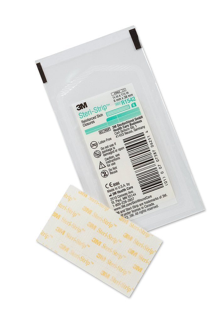 SOLVENTUM 3M1542B Steri-Strip Skin Closures 6mm x 38mm Box of 50