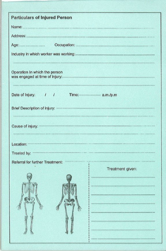 VIRITEX RIU Book Register of Injuries Duplicate