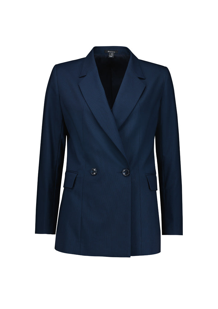 BizCorporate RJ400L Womens Renew Double Breasted Longline Jacket product front