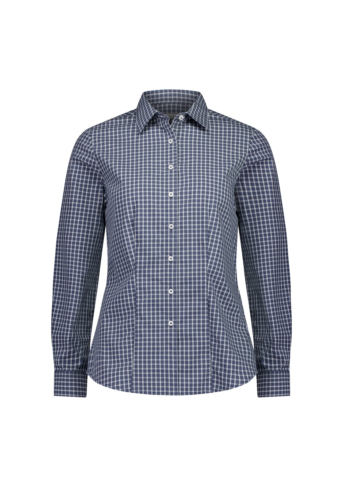 BizCorporate RS670WL Womens Noah Long Sleeve Shirt - Storm Blue/White Check