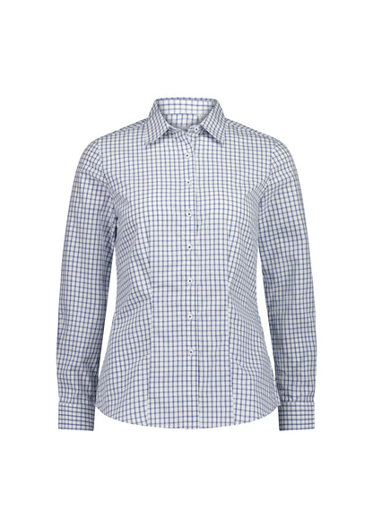 BizCorporate RS670WL Womens Noah Long Sleeve Shirt - White/Blue