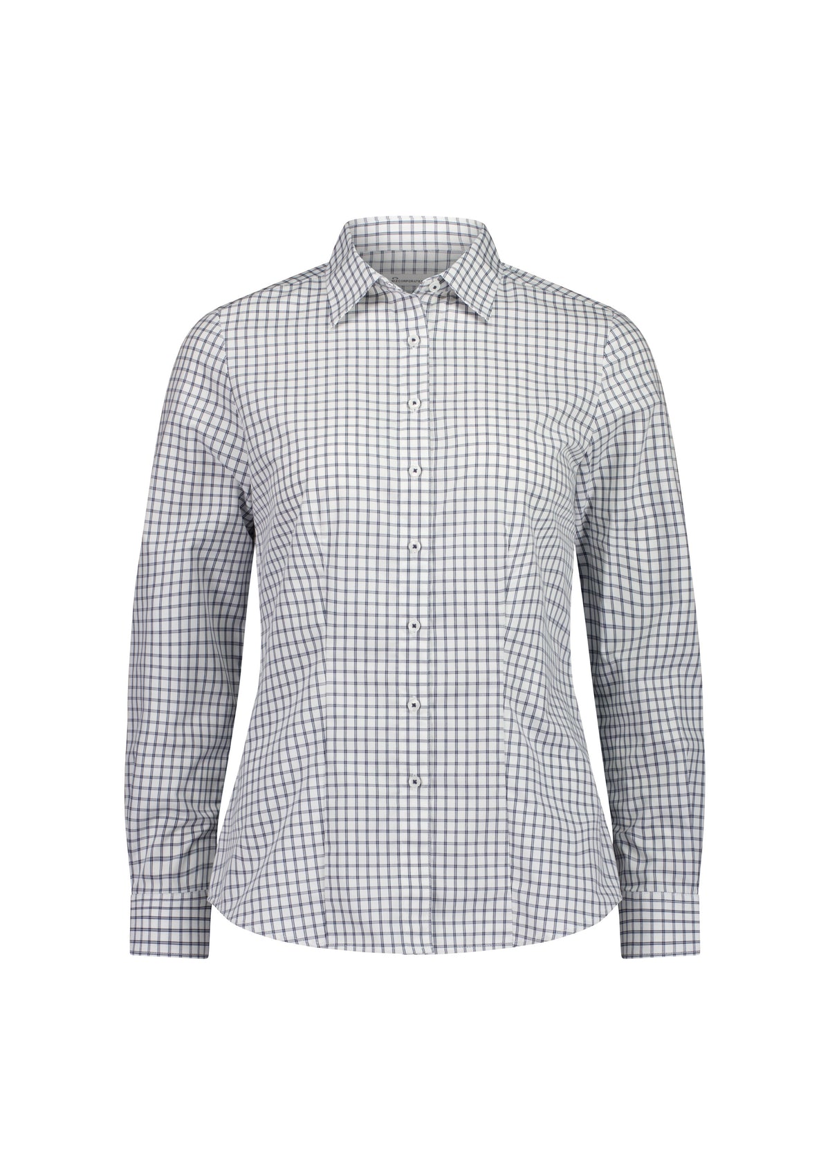 BizCorporate RS670WL Womens Noah Long Sleeve Shirt - White/Storm Blue Check