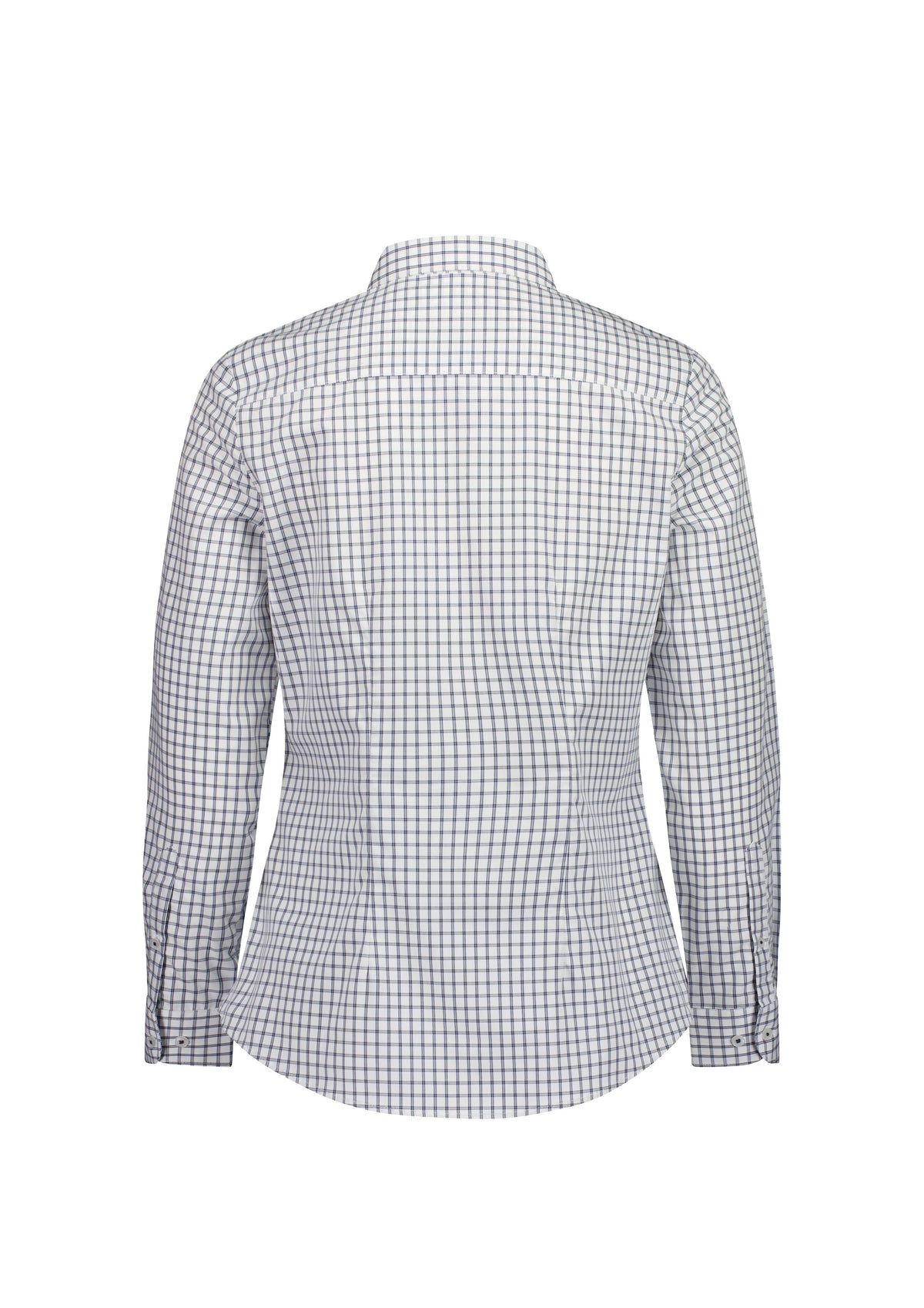 BizCorporate RS670WL Womens Noah Long Sleeve Shirt - White/Storm Blue Check