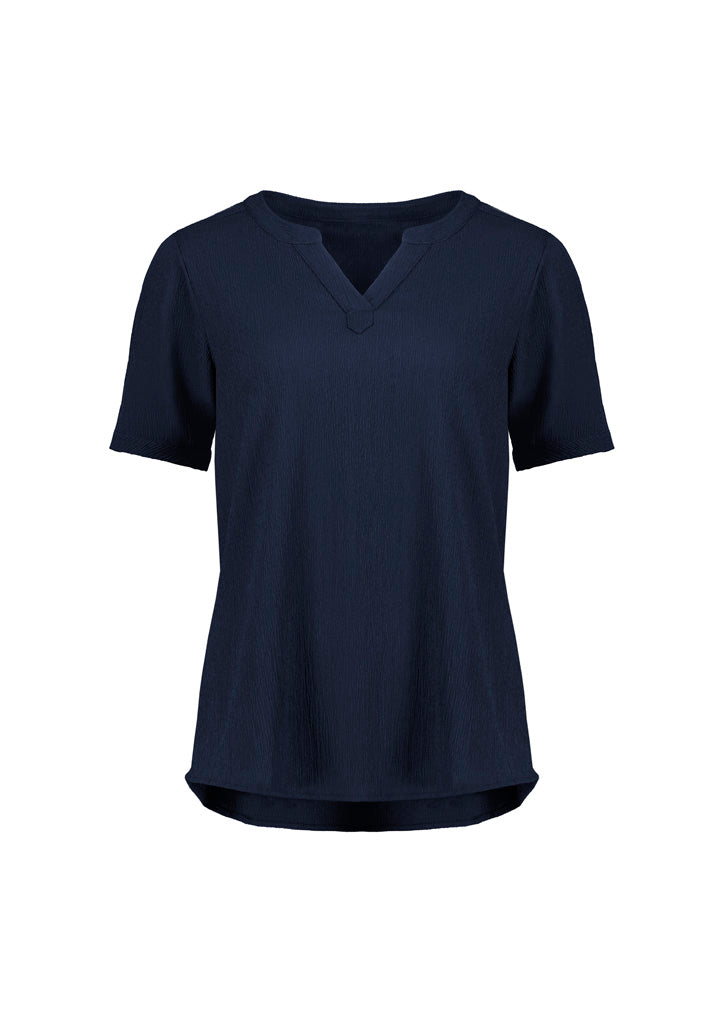 BizCorporate RU568LS Womens Ruche Short Sleeve Blouse product front