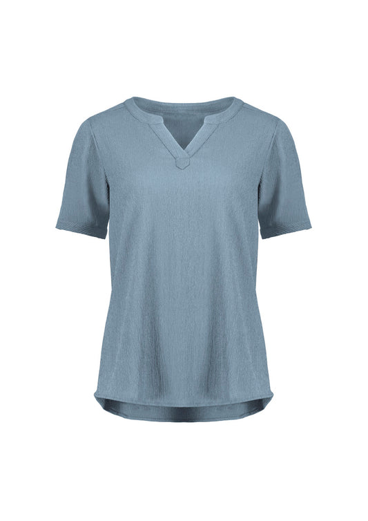 BizCorporate RU568LS Womens Ruche Short Sleeve Blouse product front