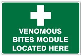 Max Global Products S-VBM-P Venomous Bites Module Located Here Sign, Poly, 300 x 225mm