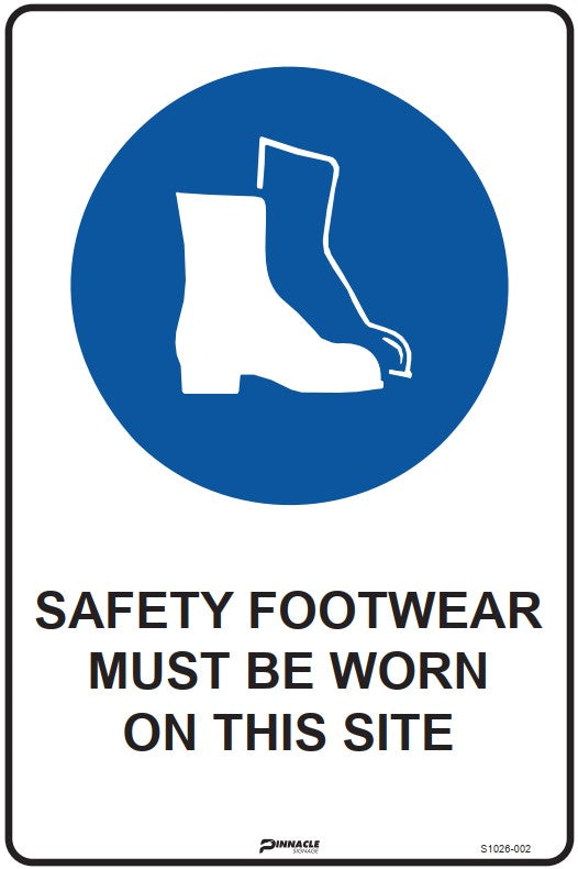 Max Global Products S1026 Safety Footwear Must Be Worn On This Site Sign