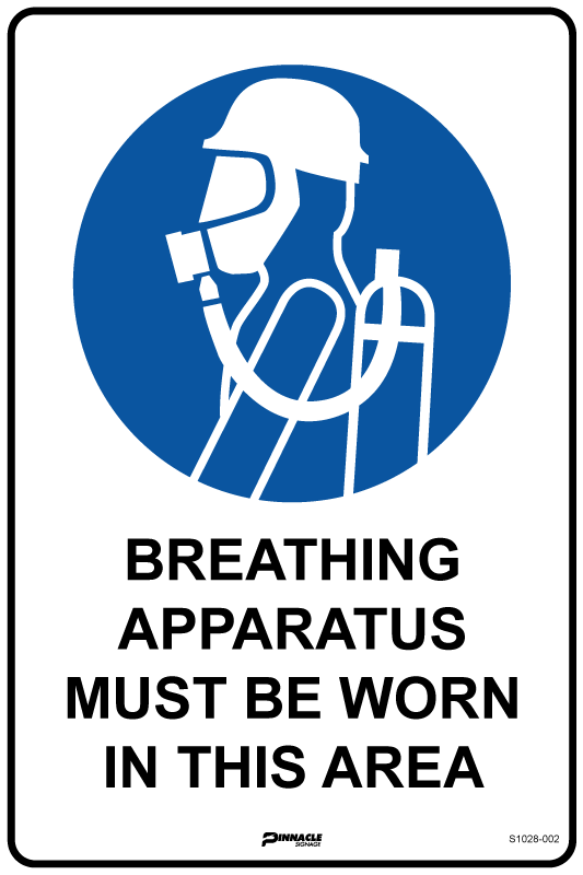 Max Global Products S1028 Breathing Apparatus Must Be Worn In This Area Sign