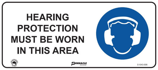 Max Global Products S1043 Hearing Protection Must Be Worn In This Area Sign
