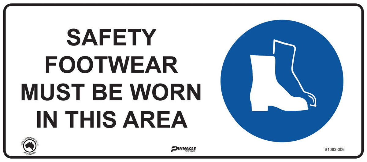 Max Global Products S1063 Safety Footwear Must Be Worn In This Area Sign