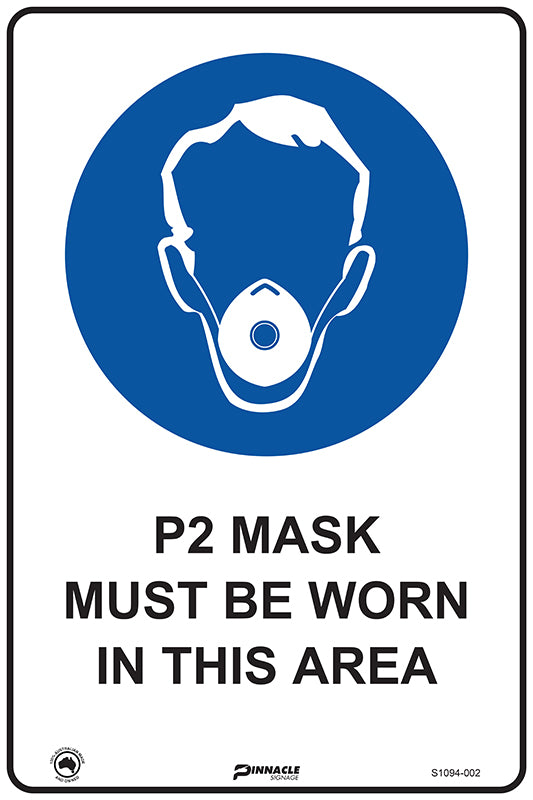 Max Global Products S1094 P2 Mask Must Be Worn In This Area Sign