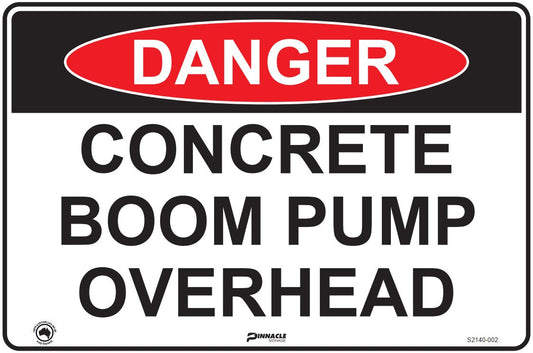 Max Global Products S2140 Danger Concrete Boom Pump Overhead Sign