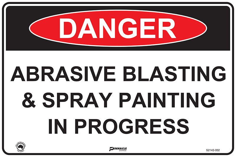 Max Global Products S2141 Danger Abrasive Blasting In Progress Sign