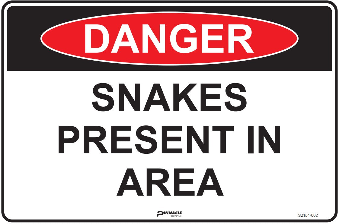 Max Global Products S2154 Danger Snakes Present In This Area Sign