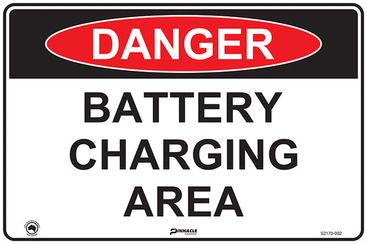 Max Global Products S2170 Danger Battery Charging Area Sign