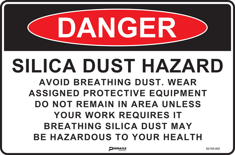 Max Global Products S2193 Danger Silica Dust Hazard, Avoid Breathing Dust... Sign