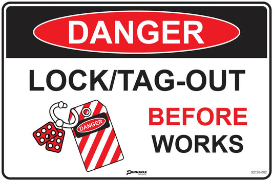 Max Global Products S2199 Danger Lock/Tag Out Before Works Sign