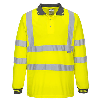 Portwest Hi-Vis Polo Shirt L/S in Yellow
