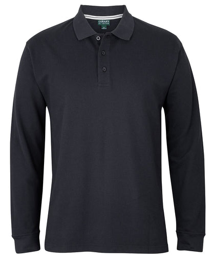 C of C L/S Pique Polo Black