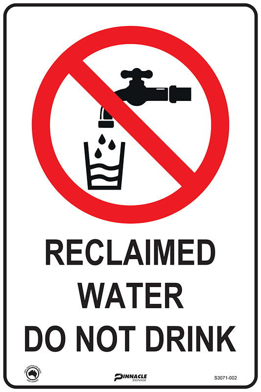 Max Global Products S3071 Reclaimed Water Do Not Drink Sign