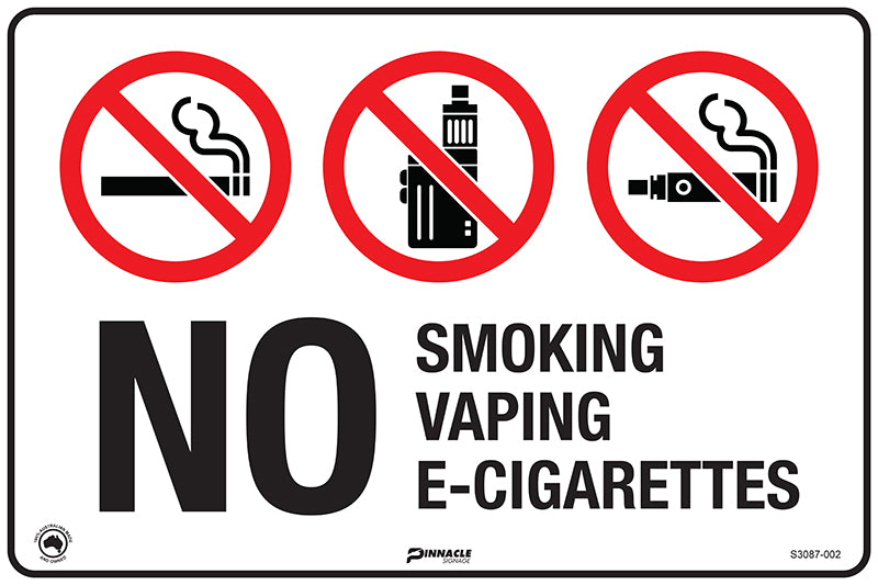 Max Global Products S3087 No Smoking No Vaping No E-Cigarettes Sign