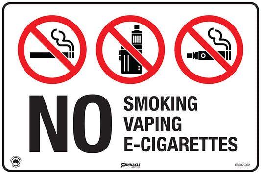 Max Global Products S3087 No Smoking No Vaping No E-Cigarettes Sign