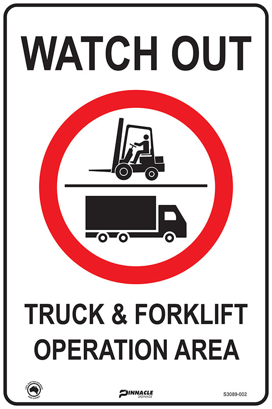 Max Global Products S3089 Watch Out Truck & Forklift Operation Area Sign
