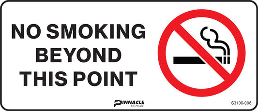 Max Global Products S3106 No Smoking Beyond This Point Sign